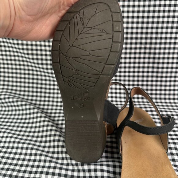 Dansko Rowan Black Brown Nubuck Leather Mary Jane Flat Shoe Womens EU 38 / US 8 - Picture 3 of 5